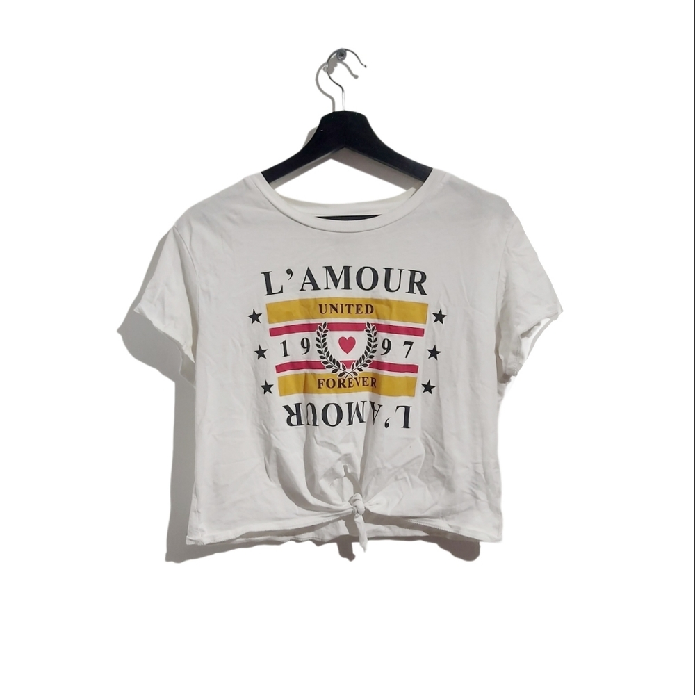 H&M L'amour white top